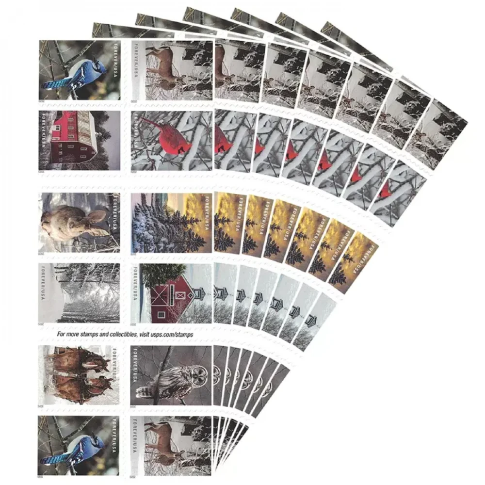 (2020) USPS Winter Scenes First Class Forever Postage Stamps